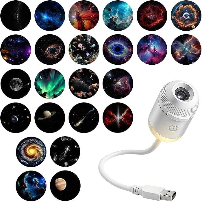 2-in-1 Galaxy Projector Night Light, USB Star Projector, Mini Galaxy Light Projector for Bedroom ... | Amazon (US)