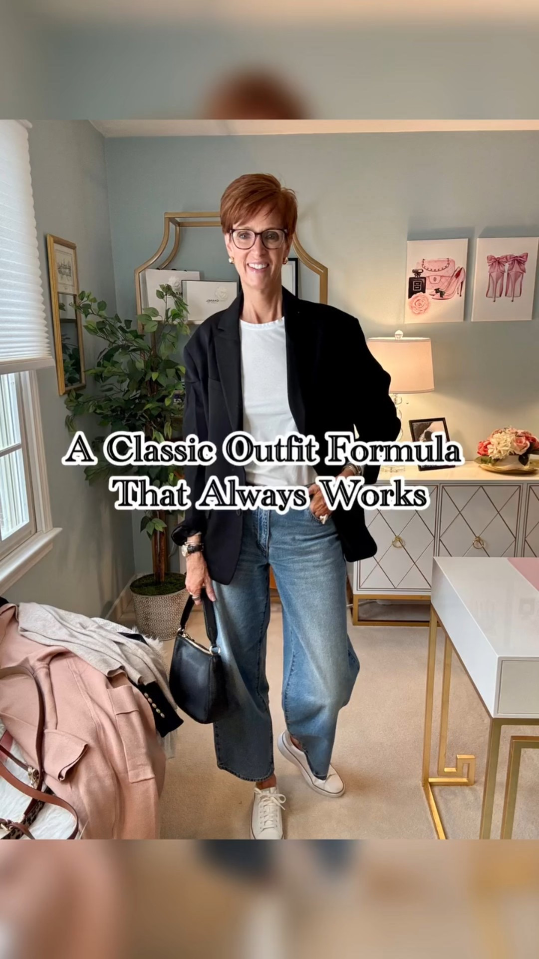 Pinterest Inspired Outfit Series — Episode 6

Want the links? Like, Follow & Comment SHOP and I’ll send links right to your DM.

This is my definition of a no-fail outfit formula. A white tee, relaxed mid-wash jeans, an oversized black blazer, white leather sneakers, and a classic black bag. Simple, timeless, and endlessly repeatable.

Pinterest is full of outfits like this for a reason — they work. This is the kind of look you can wear on errands, travel days, casual meetings, school pickup, or weekend plans and still feel pulled together. I’m recreating these Pinterest outfit formulas with a tall-friendly, over-40 lens so they actually make sense for real life.

Everything I’m wearing is linked in my ShopMy, including tall-friendly jeans, classic blazers, everyday sneakers, and wardrobe basics I rely on again and again.

👉 Save this reel — it’s a formula you’ll reuse�👉 Share it with a friend who loves simple outfits�👉 Follow along for Pinterest-inspired outfit formulas�👉 Subscribe to my Sunday newsletter for curated style edits + outfit ideas

classic outfit formula, Pinterest outfit ideas, casual outfits women over 40, oversized blazer outfit, tall-friendly jeans, everyday capsule wardrobe, timeless style basics.

#pinterestoutfit #ClassicStyleOver40 #tallfriendlyfashion #everydayoutfitideas

#LTKTall #LTKOver40 #LTKgrwm