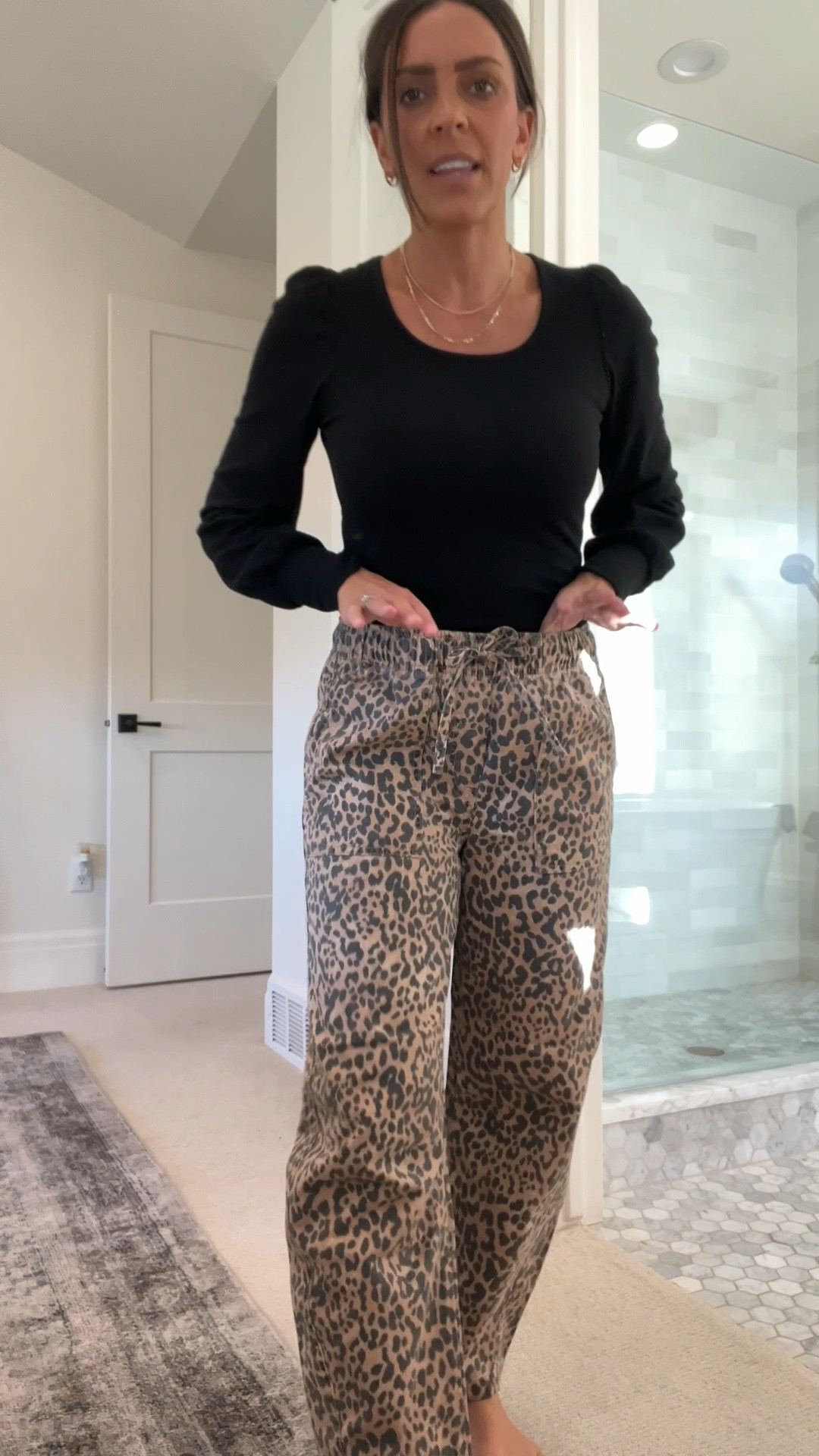 Barrel leg leopard or cheetah pants. Found them at Gap Factory and they are currently 50% off! Cant beat that good deal. They are elastic waist with a drawstring so very comfortable. Perfect pants for Thanksgiving!  

#LTKSaleAlert #LTKFindsUnder50 #LTKStyleTip