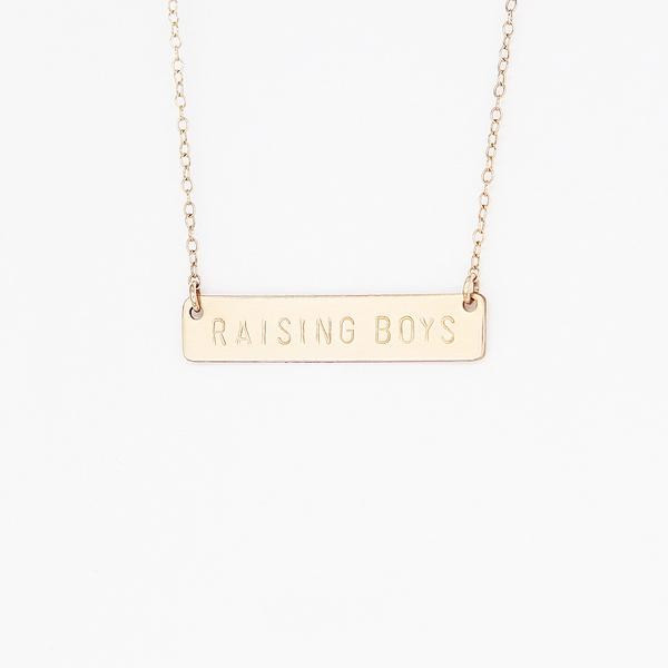 Womens "Raising Boys®" Bar Necklace | Ford and Wyatt