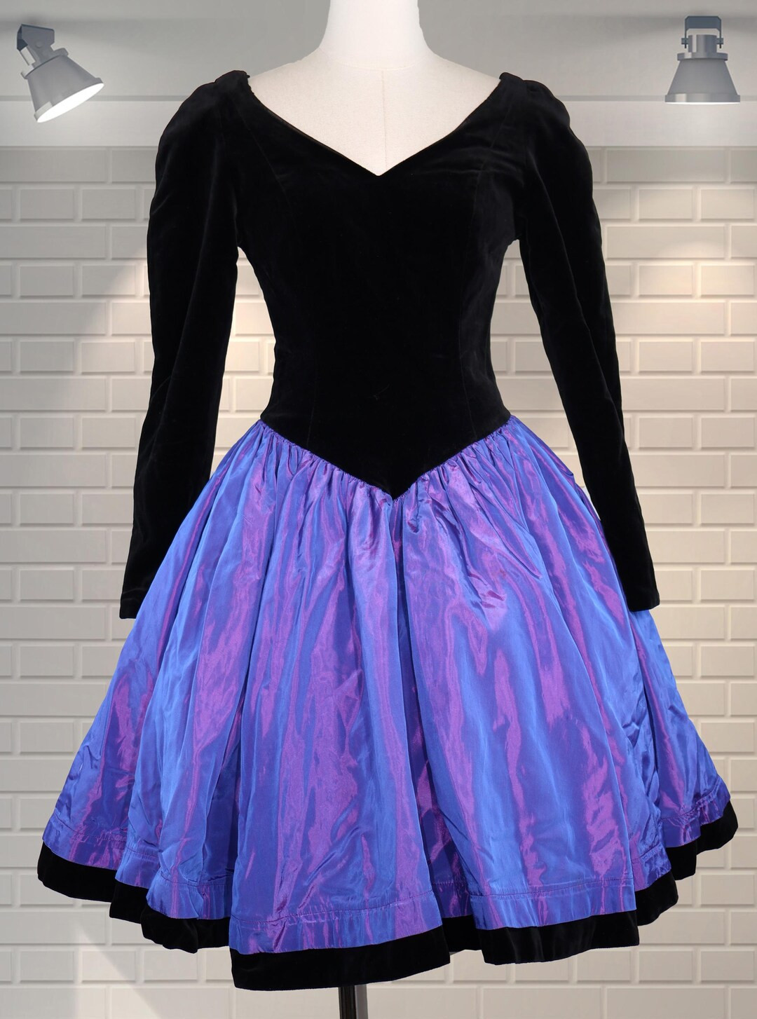 Vintage 1980s Laura Ashley Velvet & Full Skirted Cocktail Party Dress - UK 6 - Etsy | Etsy (US)