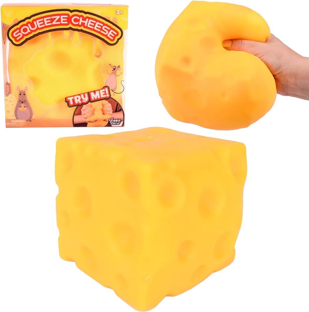 Giggle Zone Squeeze Cheese - Extra Large Squishy Cheese Block | Gag Gifts Funny Adult | 4.25 Inch... | Amazon (US)