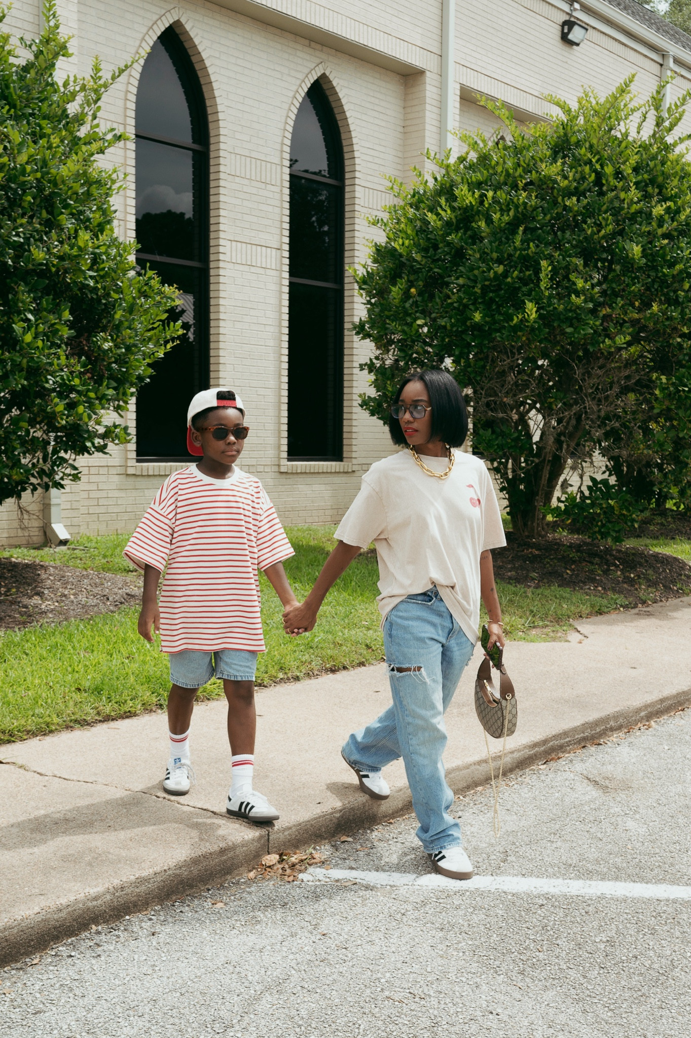 Loose fit jeans, baggy tshirt. Boys shorts and stripe tshirt. Adidas samba sneakers 

#LTKFamily #LTKShoeCrush #LTKKids