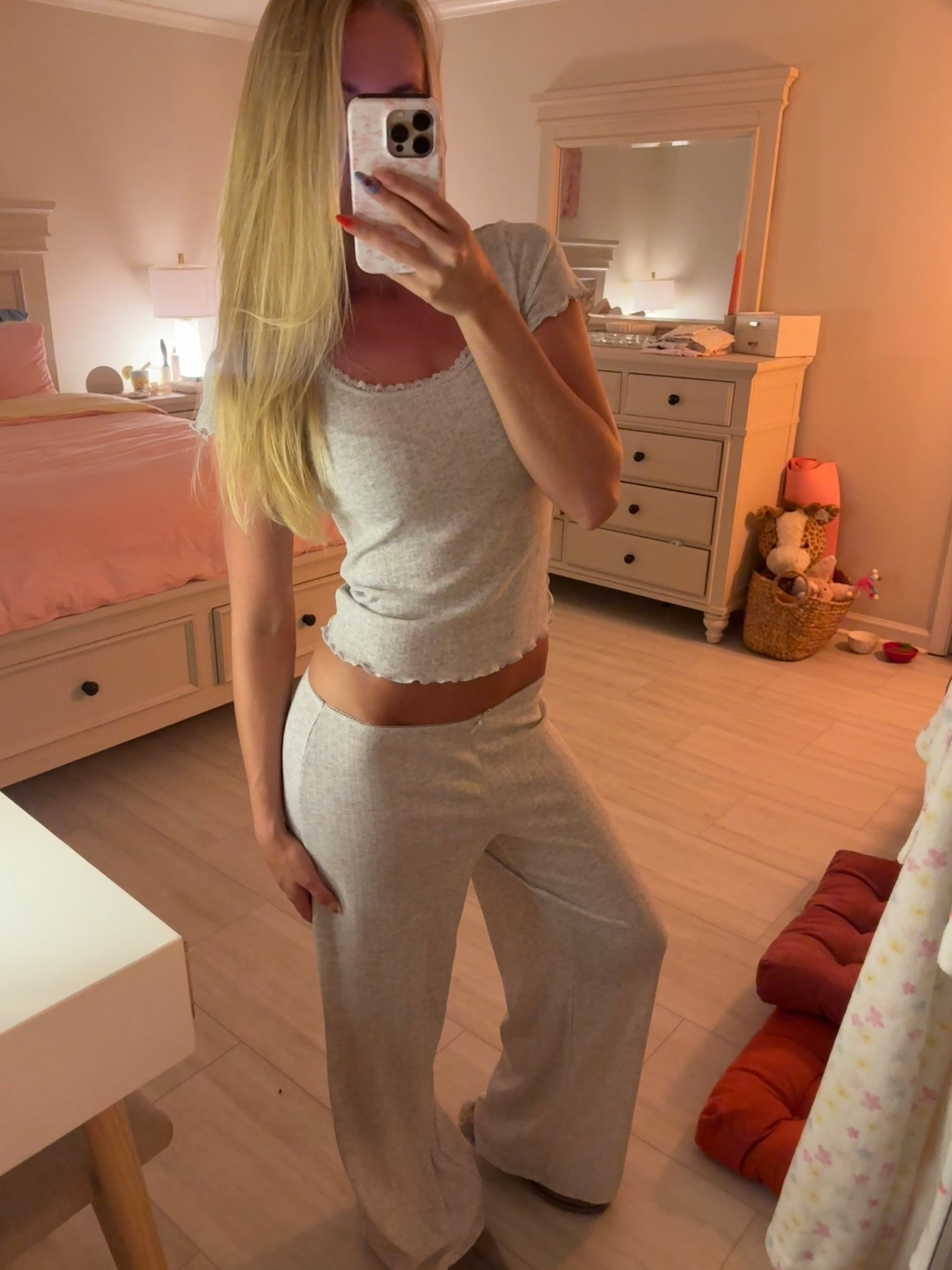 pointelle matching lounge set | matching pj set 