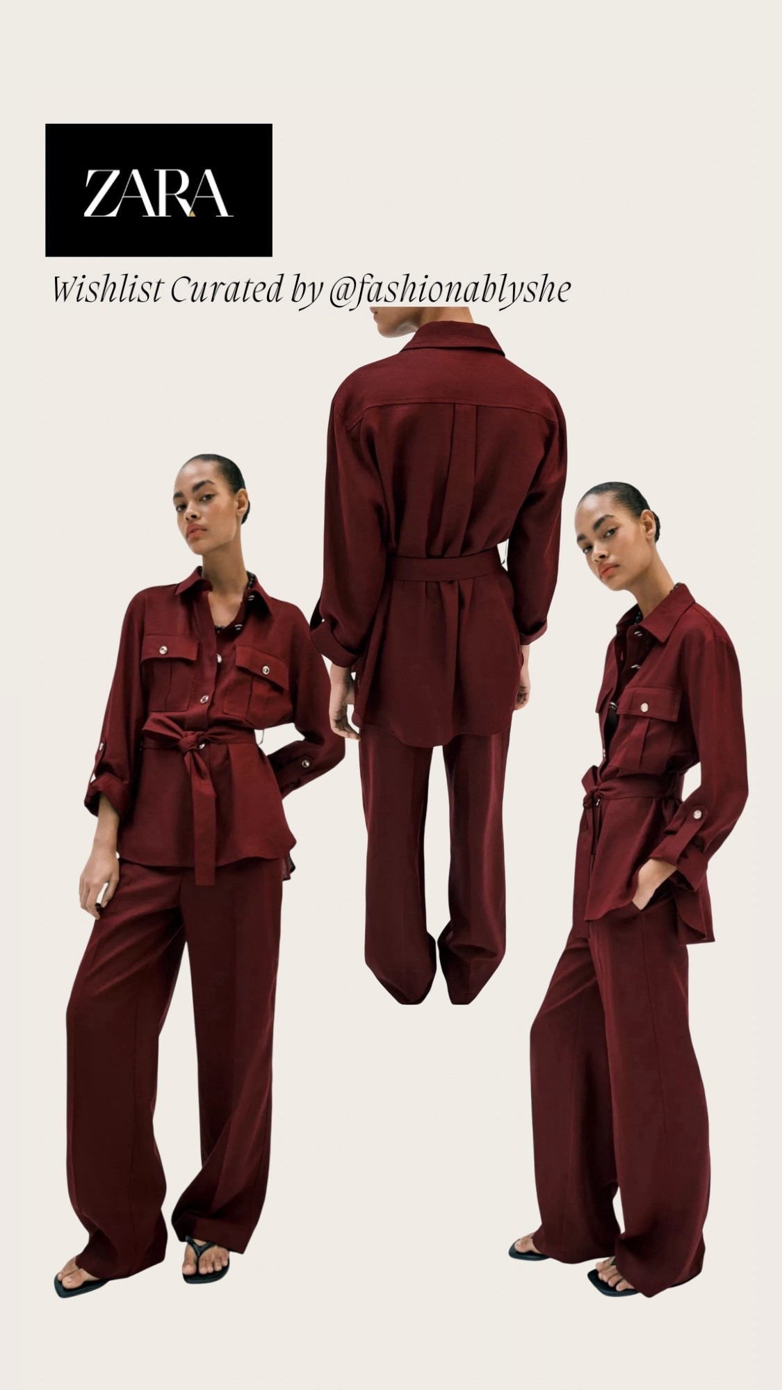 Zara burgundy 2 piece linen set 

#LTKmomlife #LTKOver40 #LTKdayinmylife