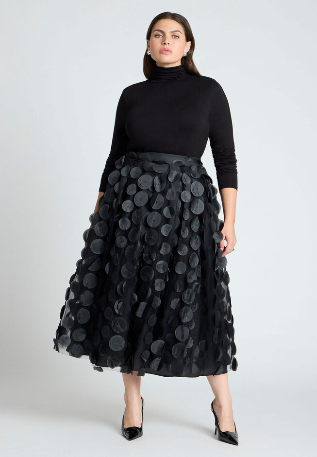 Dimensional Dot Full Skirt | Eloquii