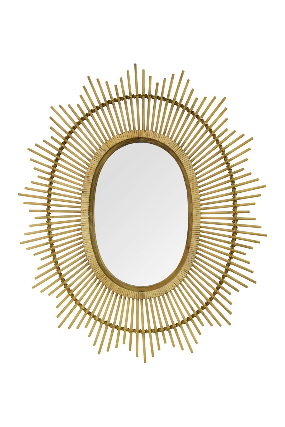 Light Brown Kelly Bamboo Oval Wall Mirror | Nordstrom Rack