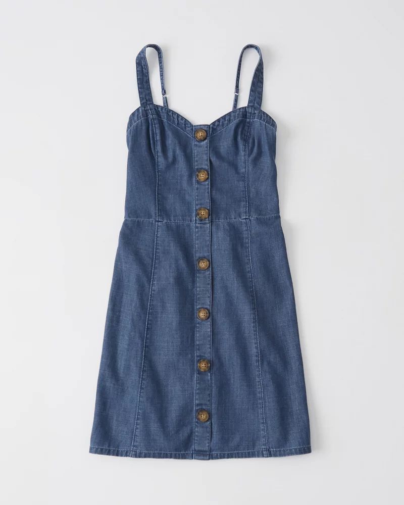 Button-Up Cami Chambray Dress | Abercrombie & Fitch US & UK