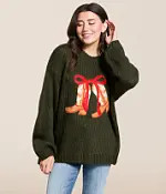 Cowboy Boot Oversized Knit Sweater | Buckle