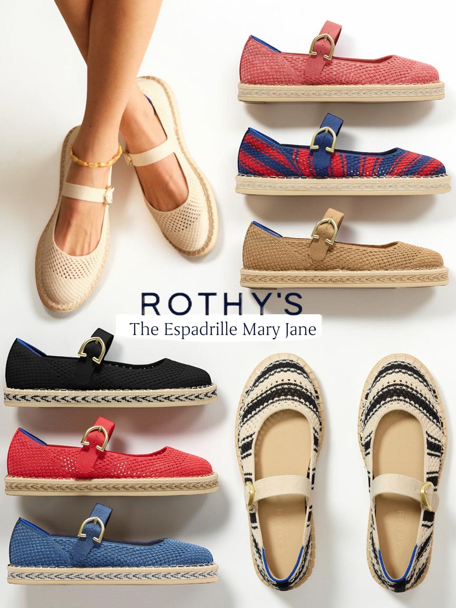 Rothy’s - The Espadrille Mary Jane

MACHINE WASHABLE
Toss in the wash with cold water. Air dry. Boom.
An icon depicting a feather drifting above a pile of pillows.
PILLOW-LIKE COMFORT
Features a soft, plush footbed for easy-to-wear comfort.
An icon depicting a plastic bottle.
RECYCLED PLASTIC BOTTLES
It took about 6 plastic bottles to knit these shoes. Learn more.
An icon depicting a hemp leaf.
NATURAL HEMP
Along with plastic bottles, this style is knit with natural hemp and organic cotton.

#LTKgrwm #LTKootd #LTKWorkwear