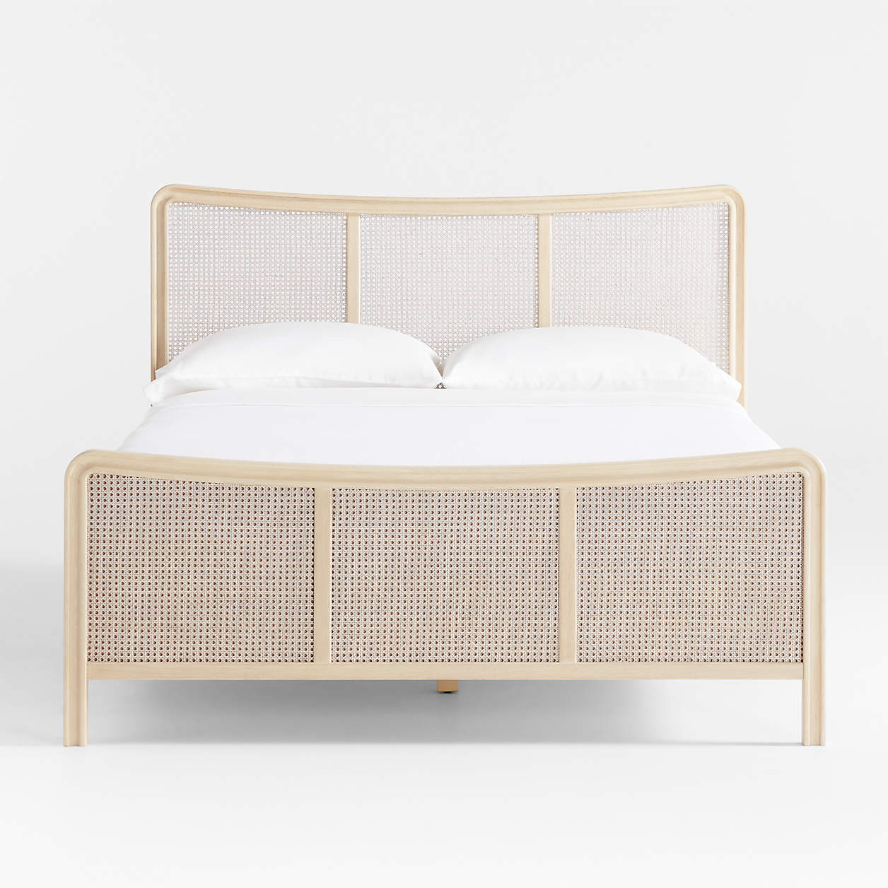 Fields Cane and White Oak Wood Queen Bed by Leanne Ford + Reviews | Crate & Barrel | Crate & Barrel
