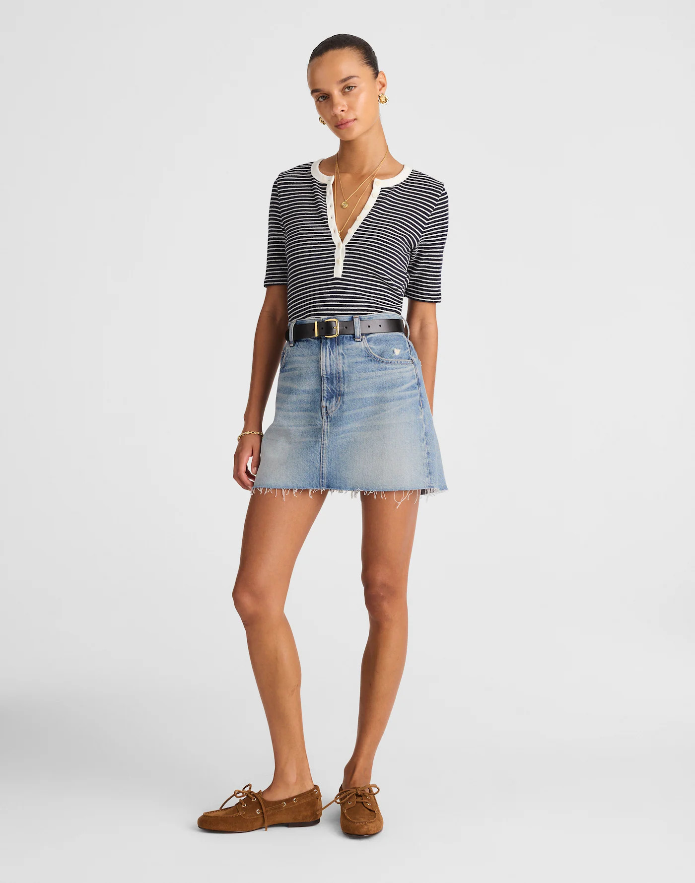 Raw-Hem Denim Mini Skirt in Kelleyville Wash | Madewell