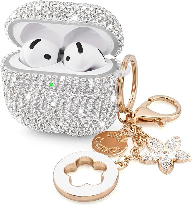 VISOOM Cute Jewelry Case for Airpods 4 Cases 2024 Cover Women, Sparkly Air pods 4 Gen Case Hard T... | Amazon (US)