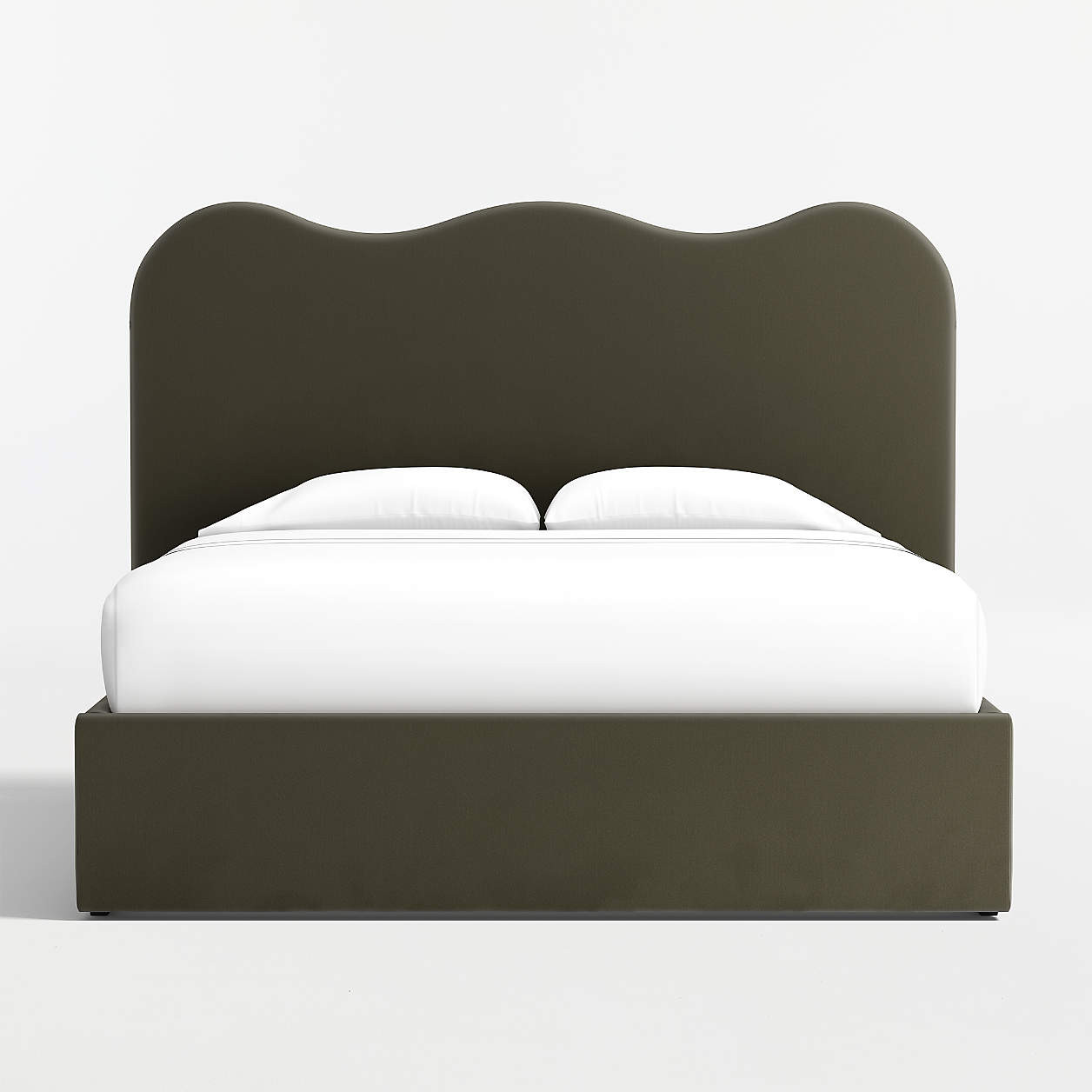 Amara Curved Upholstered Queen Storage Bed + Reviews | Crate & Barrel | Crate & Barrel