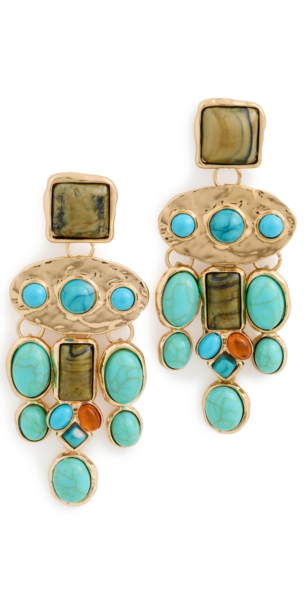 SHASHI Bronco Earrings Gold/Turquoise One Size | Shopbop