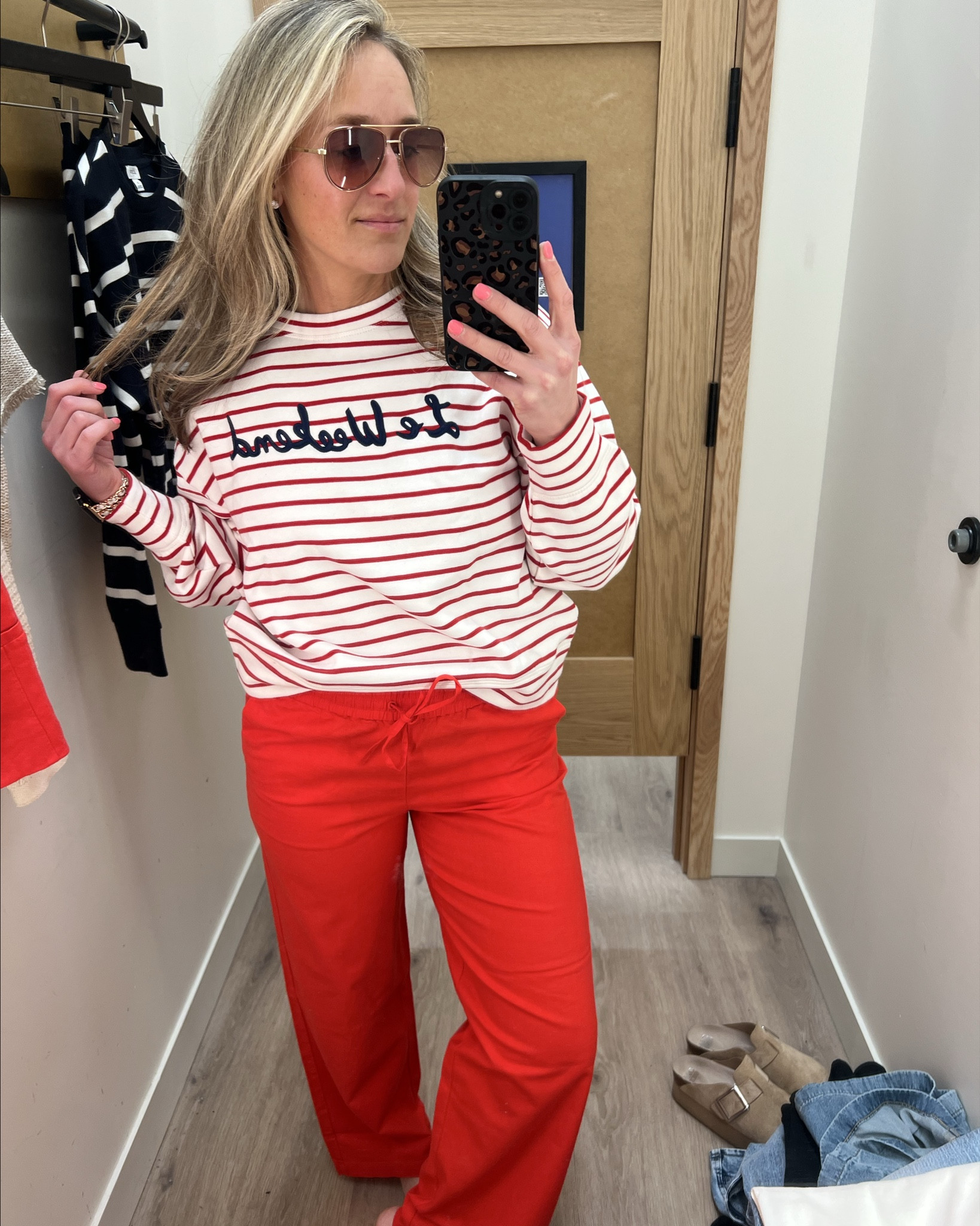 THIS OUTFIT!!! Obsessed & its 50% off 
@jcrew 
.
* I always feel like J.Crew runs a little big, so I always size down one- even in jeans. 
*5’3 145lbs/curvy hips-normally wear Medium

Lightweight Crew neck: small
Linen pants: Small (6)- these are suchhhhhhh good quality!

* on hotter days- throw on a white tank top and wear the sweater over the shoulders for a classy $$$ vibe
.
.
Spring summer vaca mode vacation outfit resort wear beach look elegant 
Linen red date day date night outfits classy casual

#LTKootd #LTKTravel #LTKSaleAlert