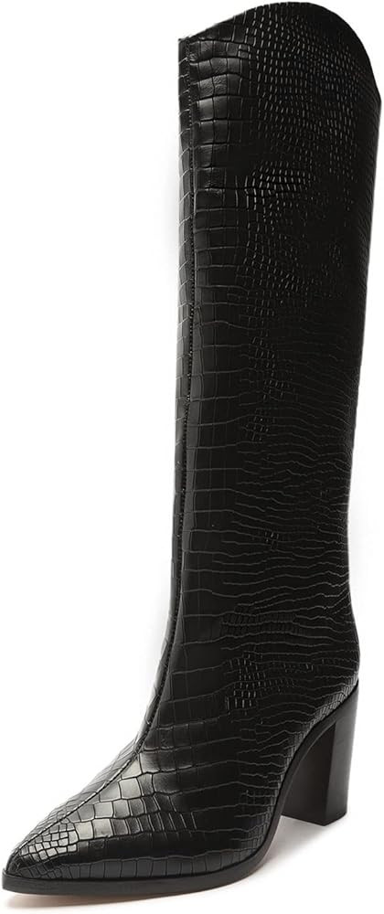 SCHUTZ Women's Maryana Block Heels Knee High Boot | Amazon (US)