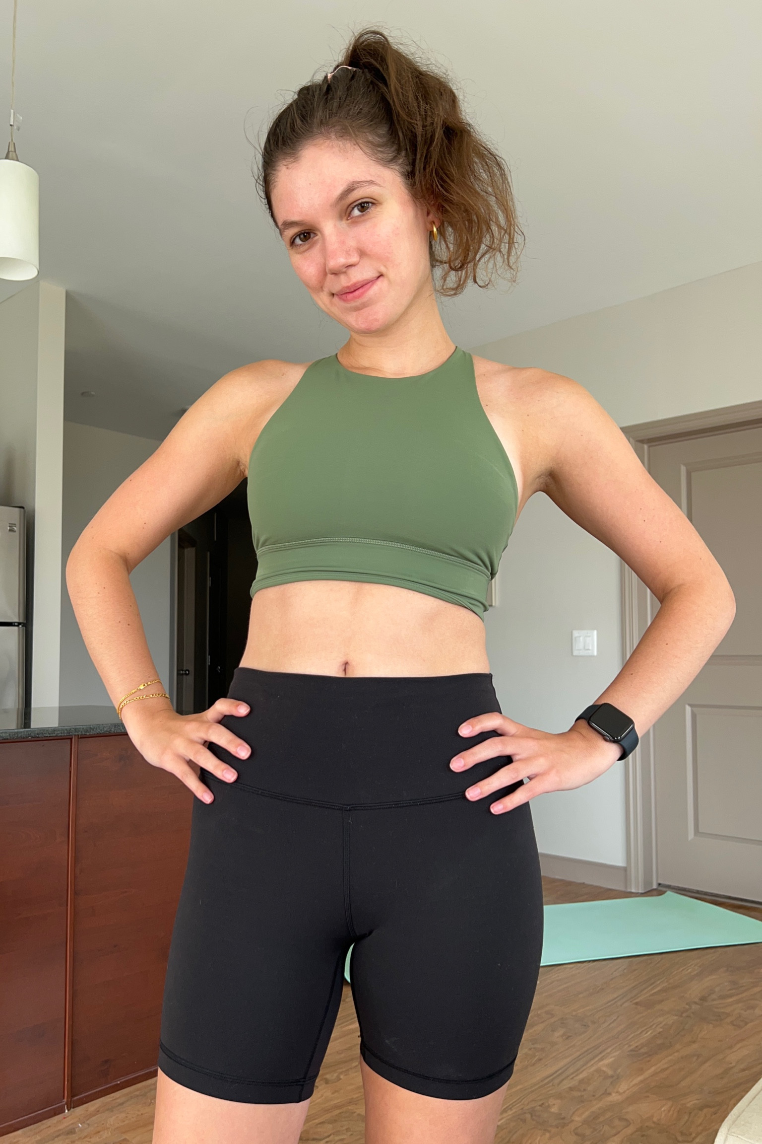 my favorite athletic outfit that i own! perfect for all of my pilates + barre workouts😊
bike shorts, lululemon, sports bra, olive green, workout outfit, fitness outfit, pilates outfit, barre outfit, fitness style, pilates style 

#LTKfit #LTKunder100 #LTKstyletip