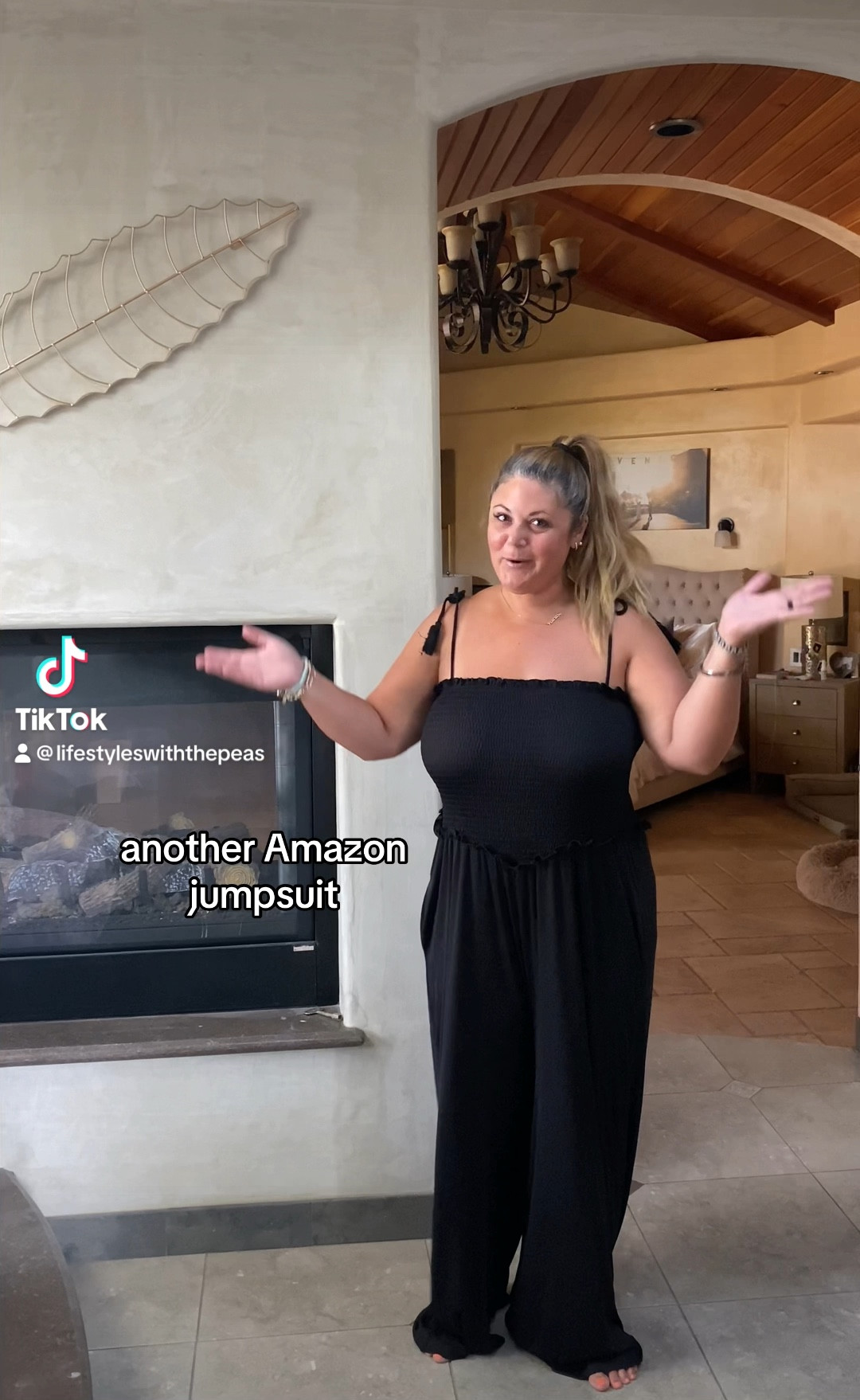 Another Amazon jumpsuit, because we all know that I love them. This is a Summer Sleeveless Jumpsuit with Spaghetti Straps, Square Collar, Smocked, Wide Leg Jumpsuit Rompers with Pockets. The Fabric Type is
97%Polyester, 3%Elastane.                     Runs big, so you can definitely size down on it. #lifestyleswiththepeas #foryou #foryoupage #vlog #fashionvlog #midsize #midsizefashion #curvy #curvyfashion #amazon #amazonfinds #amazontryon #tryon #jumpsuit #summertime #summeroutfit

#LTKSeasonal #LTKcurves #LTKunder50