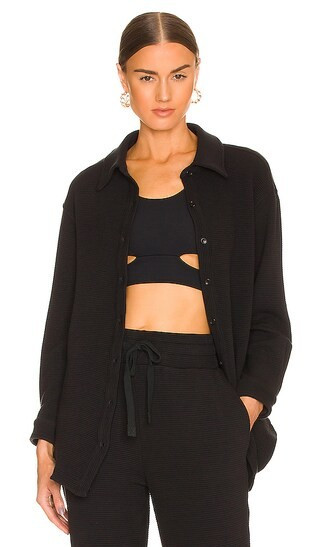 Costa Button Up Top in Black | Revolve Clothing (Global)