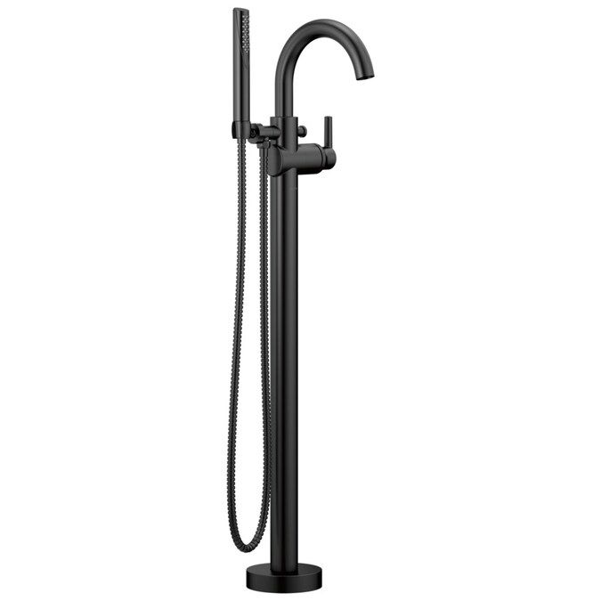 Delta Trinsic Matte Black 1-Handle Residential Freestanding Bathtub Faucet with Hand Shower Lowes... | Lowe's