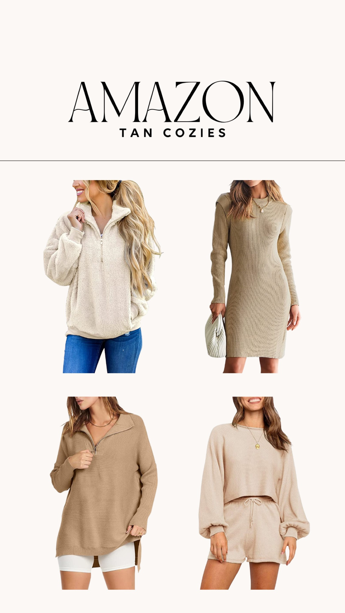 Amazon tan cozy clothes 