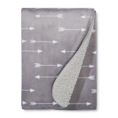 Plush Velboa Baby Blanket Arrows - Cloud Island™ Gray | Target