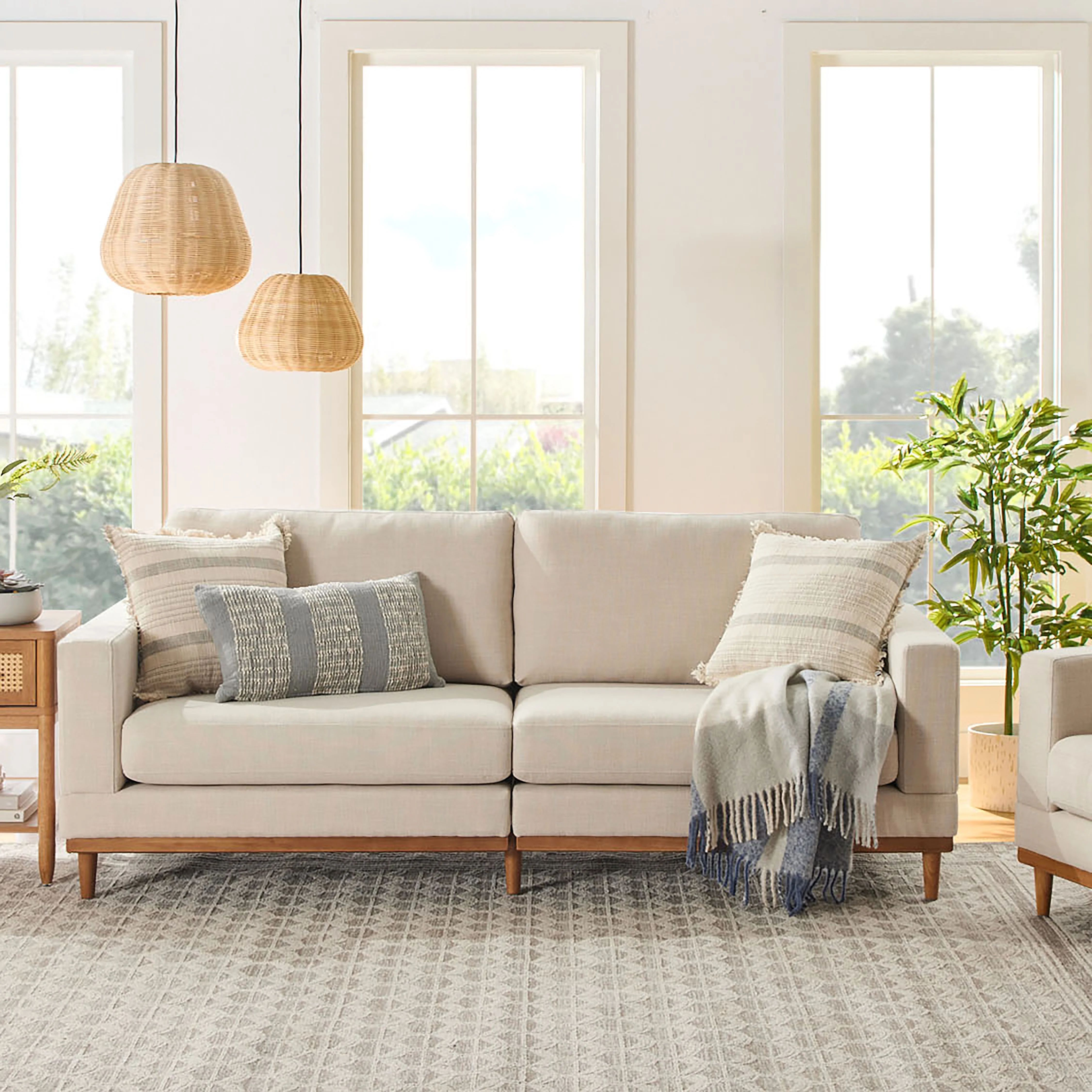 Better Homes & Gardens Springwood Wood Frame Sofa, Light Honey | Walmart (US)