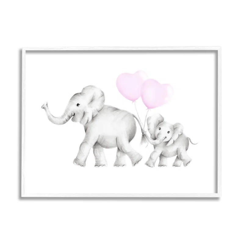 Viv + Rae™ Konen Mama and Baby Elephants Canvas/Framed Art & Reviews | Wayfair | Wayfair North America