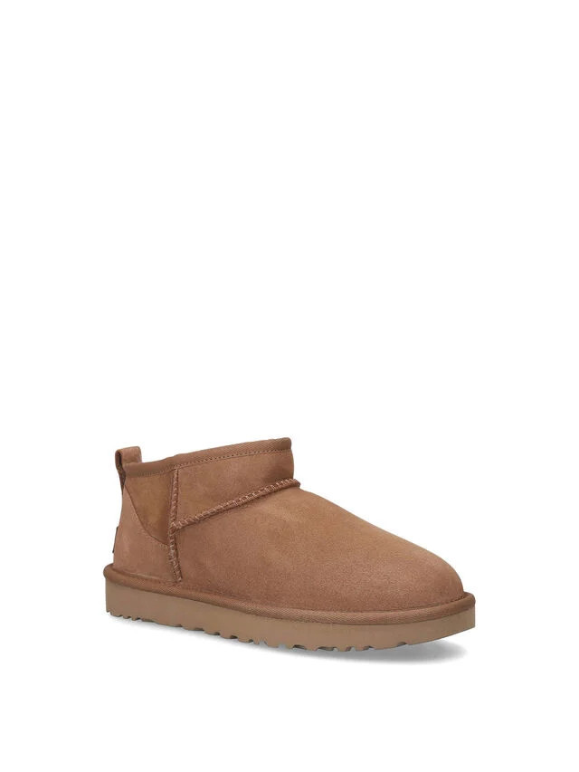 Brown Women's UGG Classic Ultra Mini Suede Ankle Boots | Slippers | Fenwick | Fenwick