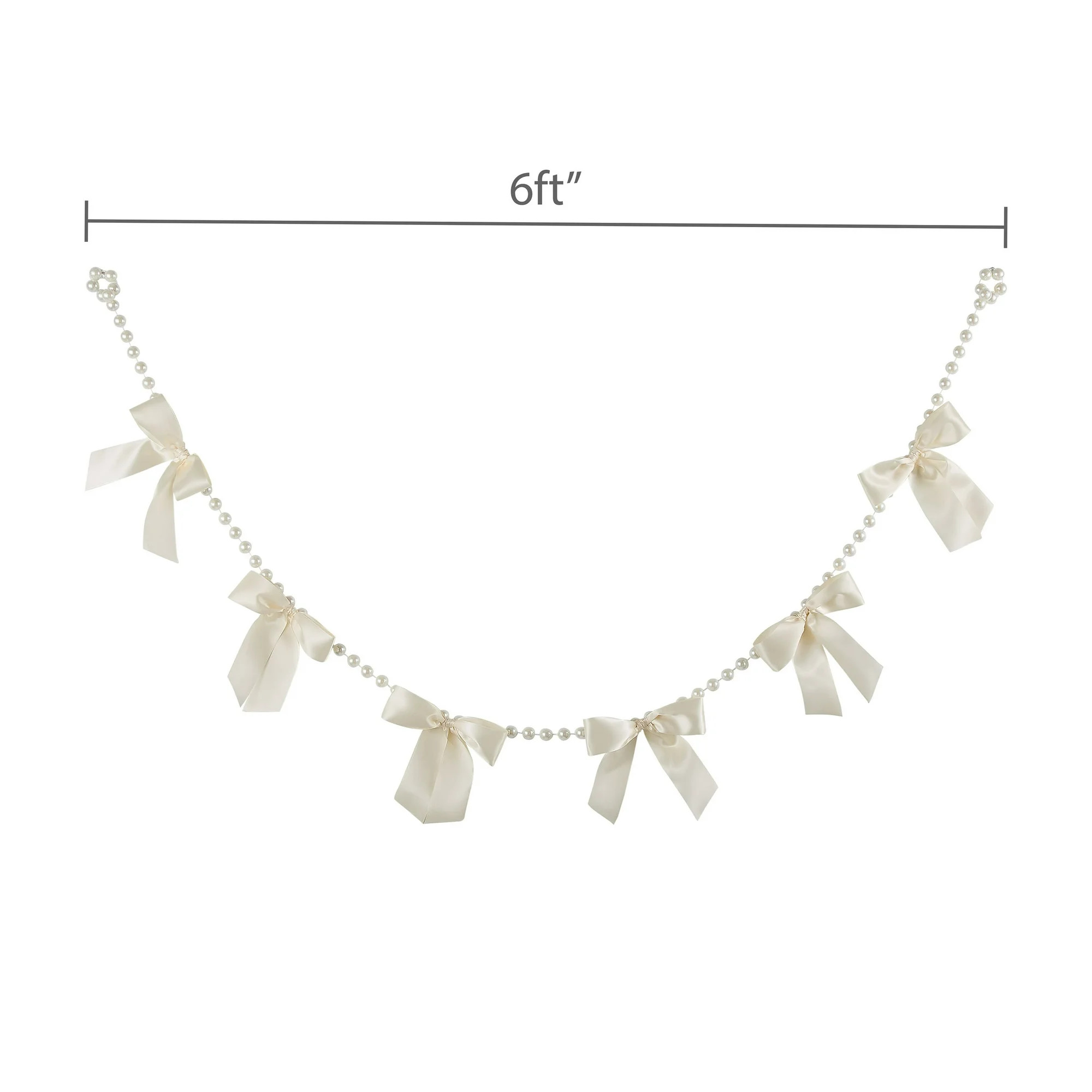 Pearls and Bows Beaded Garland, Cream, 6', Easter by Way To Celebrate | Walmart (US)