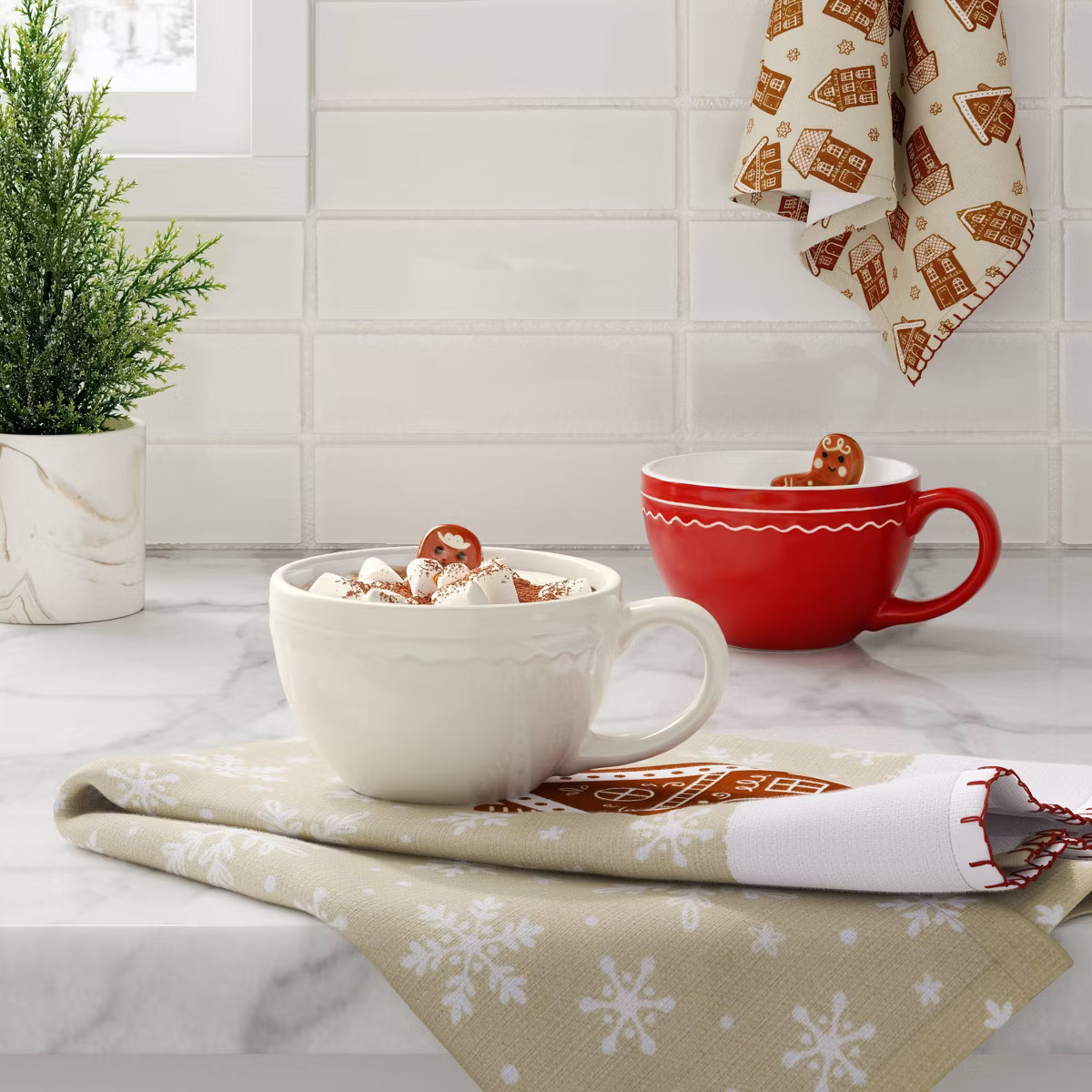 13 fl oz Christmas Stoneware Gingerbread Peek-a-boo Mug - Wondershop™ | Target