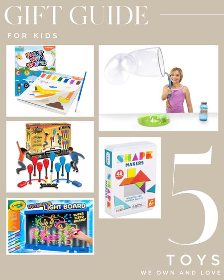 Here's my favorite gifts for kids we own in love.  the watercolor book where the paints actually on the page. The failproof gift the stomp rocket. A giant bubble wand this magnetic foam puzzle that’s great for travel. And the dry erase light up board which I love.

#HolidayGifts #Kids #ChristmasGiftsForKids #KidsToys #BestGifts #KidsGiftGuide #GiftGuide

#LTKfindsunder50 #LTKGiftGuide #LTKkids