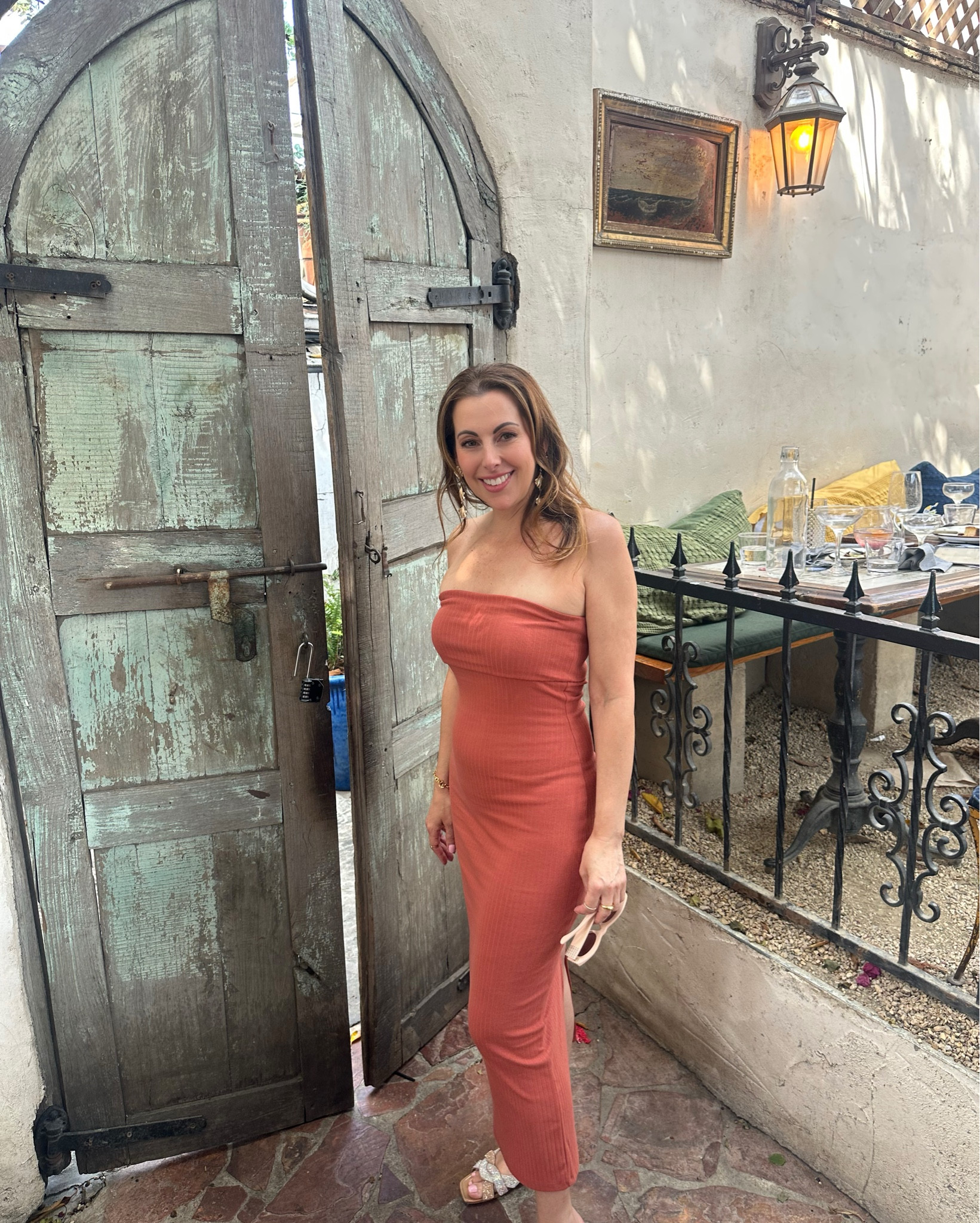 Comfortable maxi strapless dress. Stretchy fabric, back slit easy to wear. Vacation /brunch / date night dress Outfit. Rust - comes in four colors black, yellow, dark orange, sky blue. I’m wearing size S

#LTKFindsUnder100 #LTKOver40 #LTKSaleAlert
