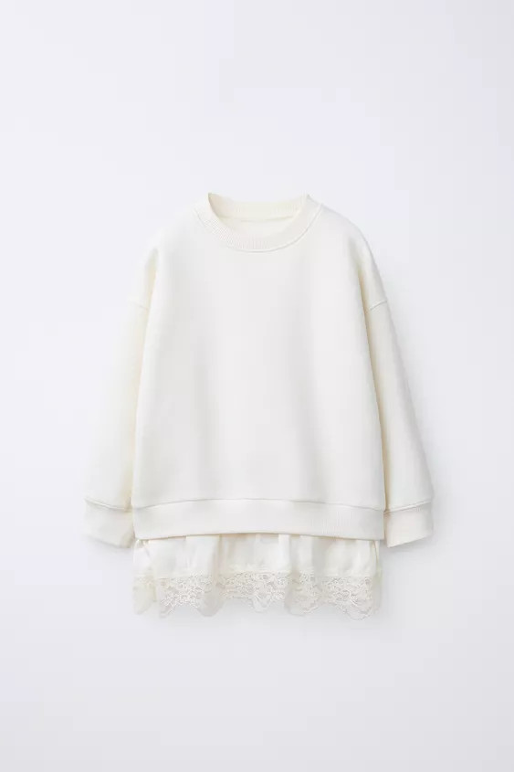 COMBINED LACE SWEATSHIRT | Zara UK