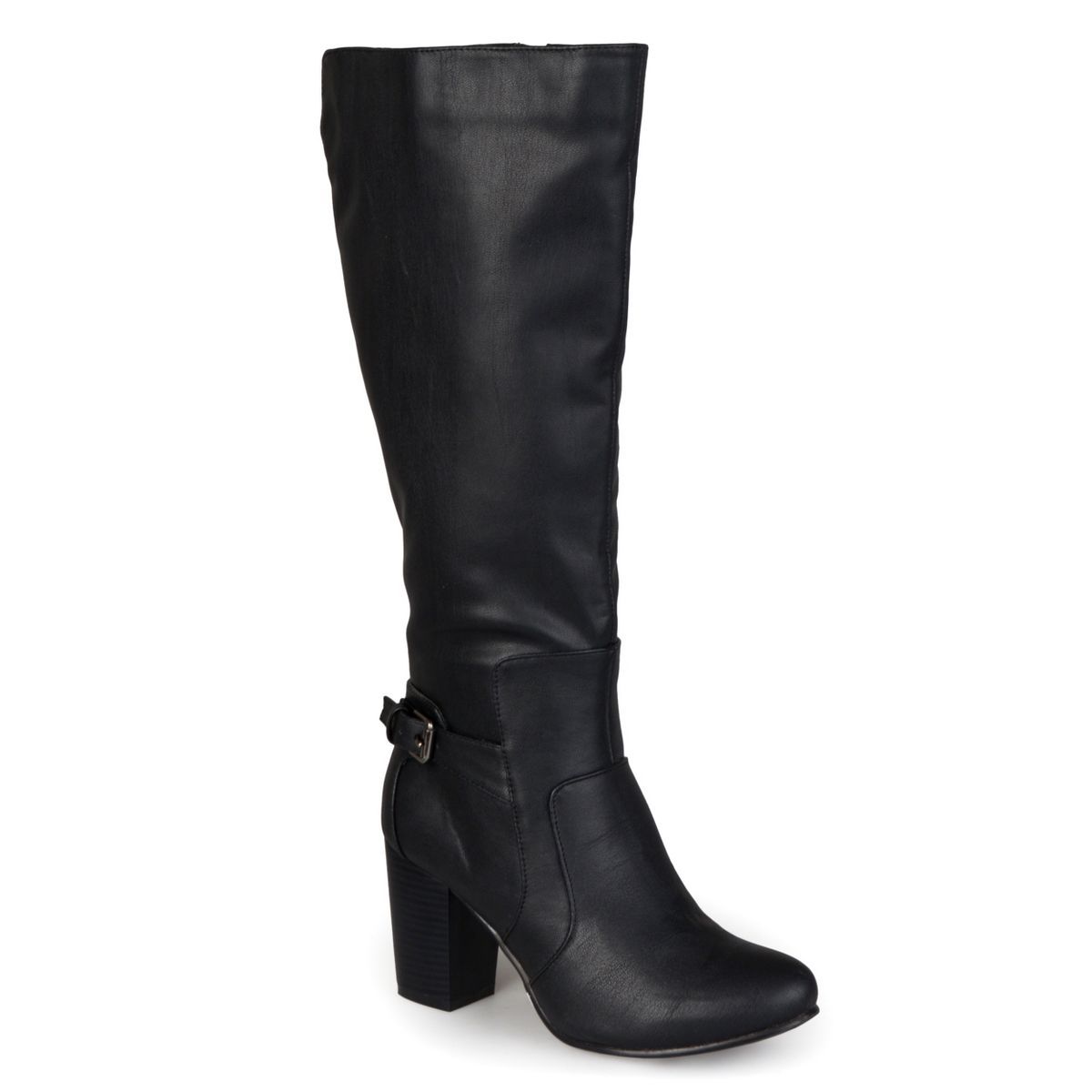 Journee Collection Womens Carver Wide Calf Stacked Heel Knee High Boots | Target