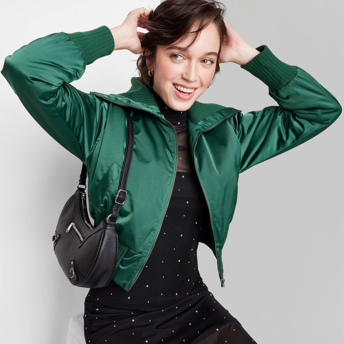 Women's Satin Bomber Jacket - Wild Fable™ | Target