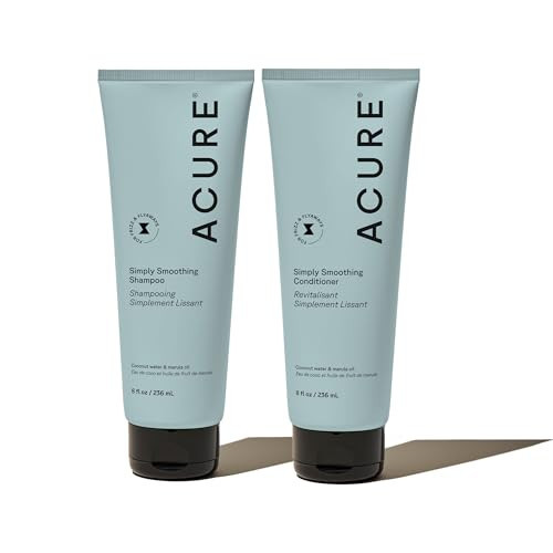 Acure Simply Smoothing Shampoo & Conditioner Set – Frizz Control & Hydration for Silky, Manageable Hair, Enhances Shine & Softness, Vegan, 8 Fl Oz Each | Amazon (US)
