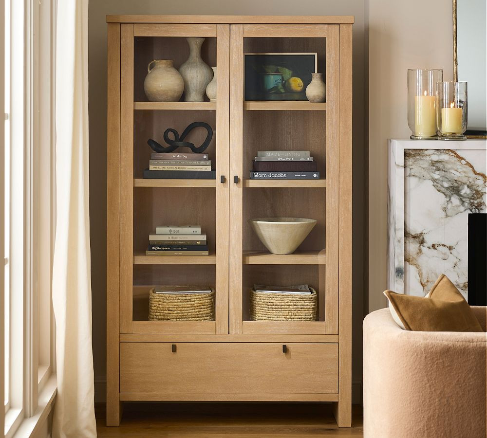 Modern Farmhouse Glass Cabinet with Drawers | Pottery Barn (US)