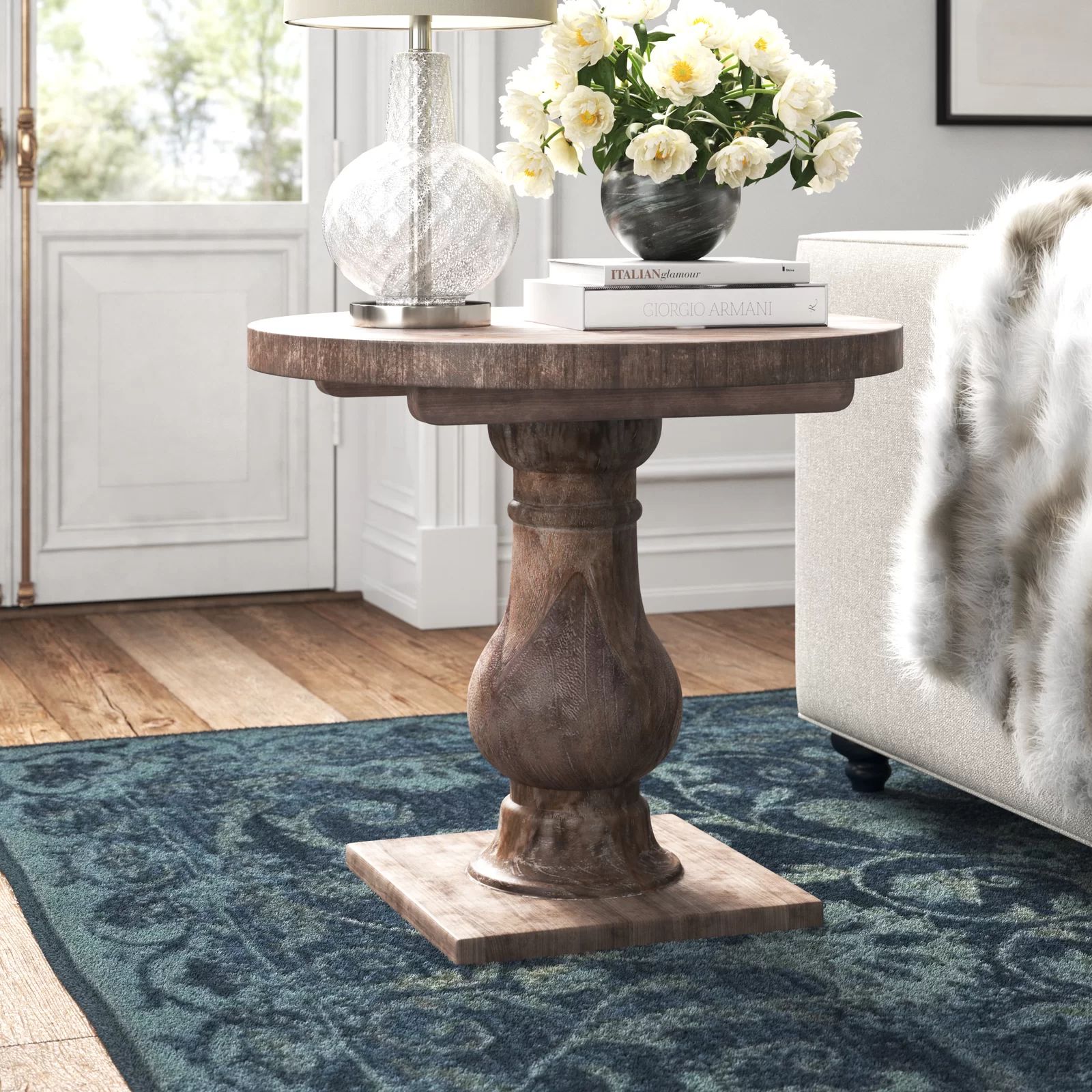 Jarrell 25'' Tall Solid Wood Pedestal End Table | Wayfair North America