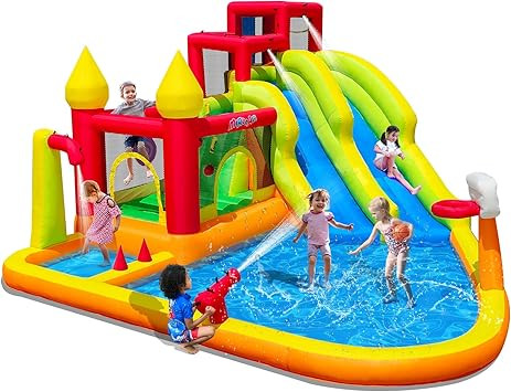 Inflatable Bounce House with Slides, Inflatable Water Slide for Kids Backyard, Bounce Water Prak ... | Amazon (US)