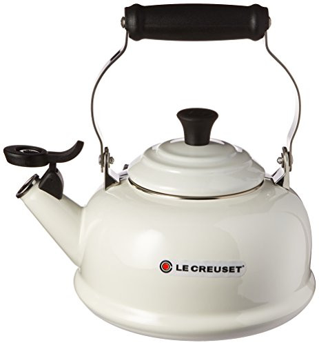 Le Creuset Enamel-on-Steel Whistling 1-4/5-Quart Teakettle, White | Amazon (US)