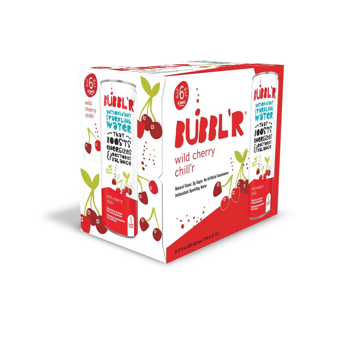BUBBL'R Wild Cherry Chill'r Antioxidant Sparkling Water - 6pk/12 fl oz Cans | Target