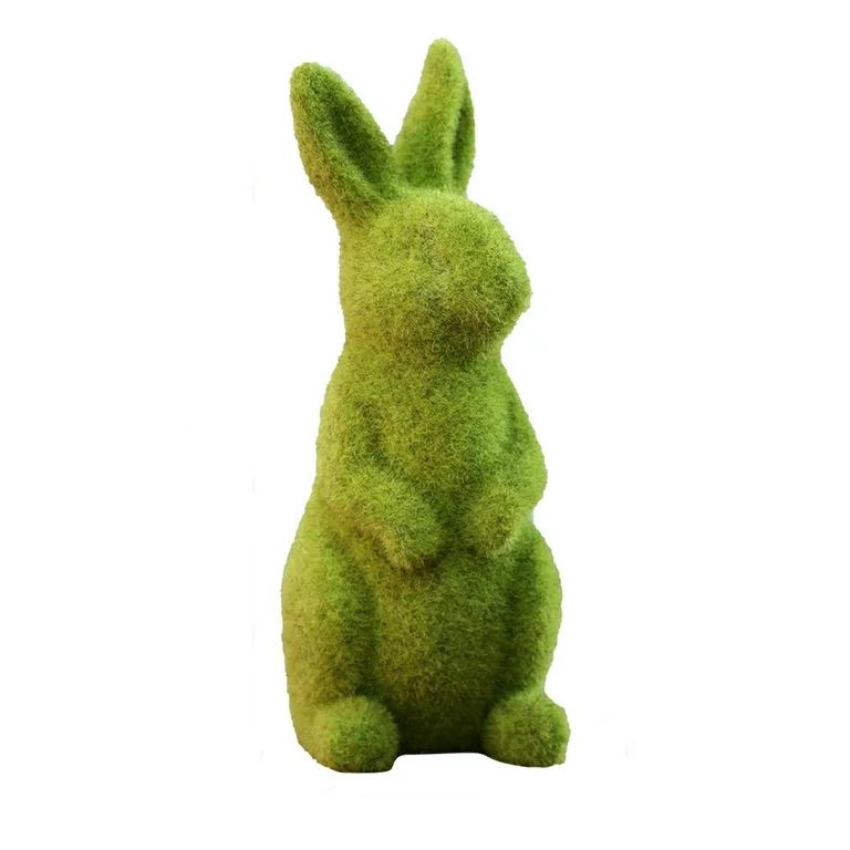 JeashCHAT Flocked Rabbit Easter Decor Resin Garden Bunny Statue Easter Garden Ornament Clearance | Walmart (US)