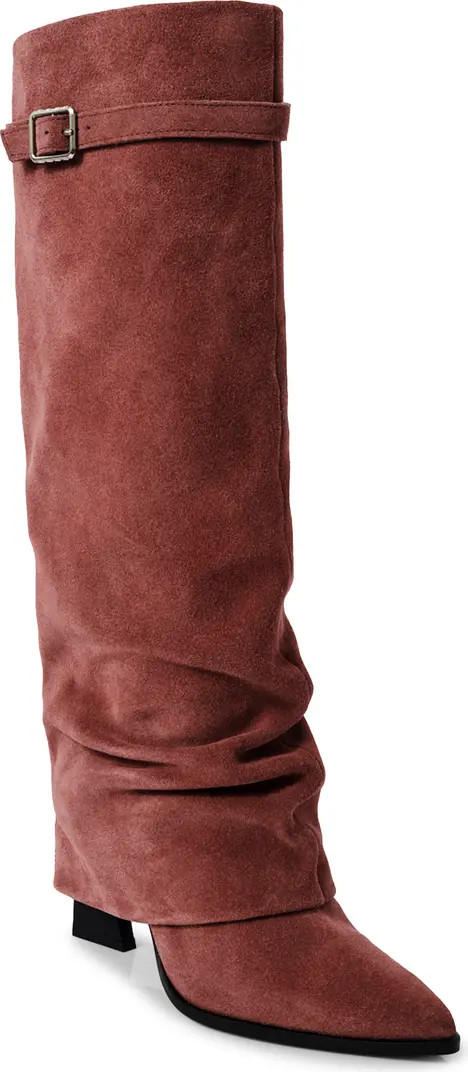 Felicity Foldover Shaft Pointed Toe Knee High Boot (Women) | Nordstrom Rack