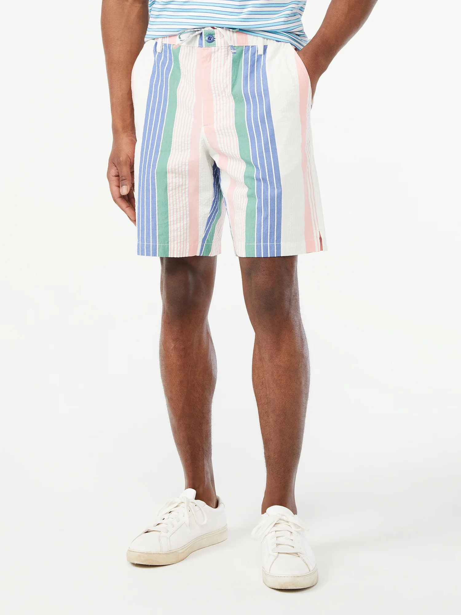 Free Assembly Men's Seersucker Awning Stripe Shorts - Walmart.com | Walmart (US)