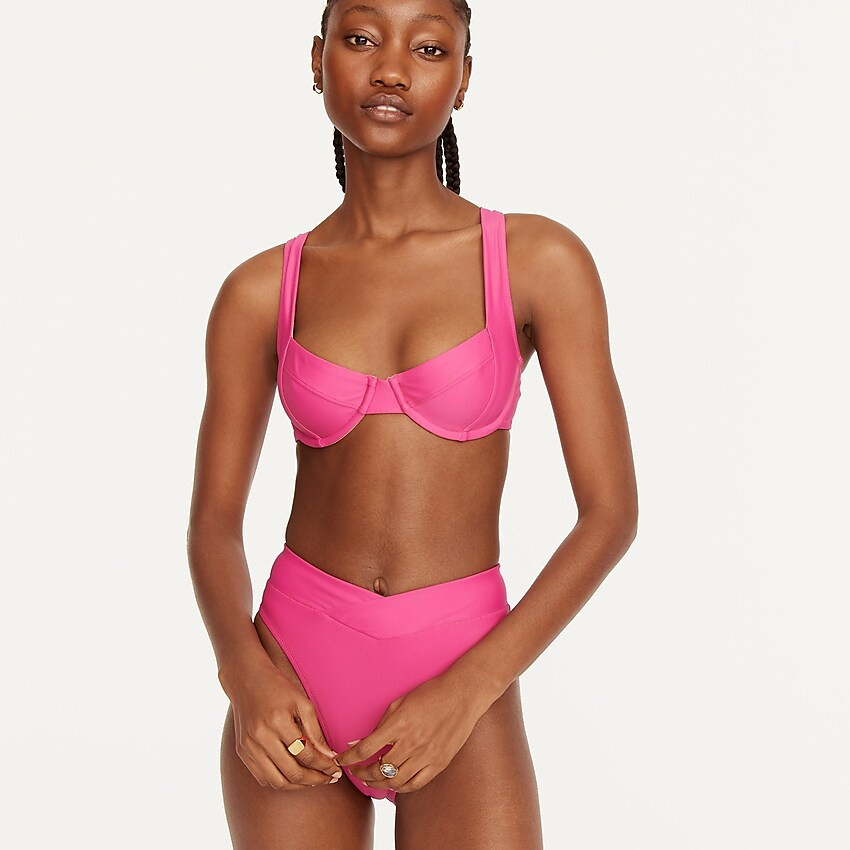 Underwire bikini top with crisscross straps | J. Crew US