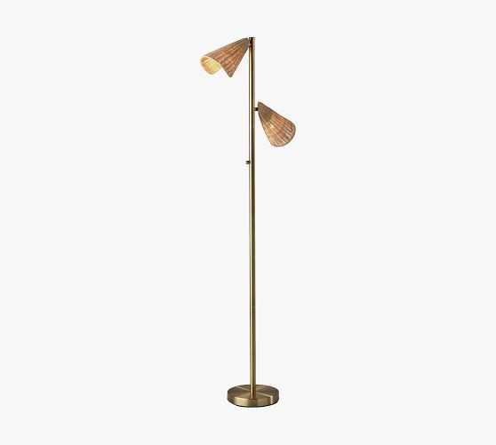 Cole 2-Light Rattan Floor Lamp (63") | Pottery Barn (US)