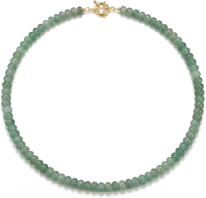 Beaded Gemstone Necklaces for Women Colorful Natural Stone Beads Necklace Boho Beaded Choker Neck... | Amazon (US)