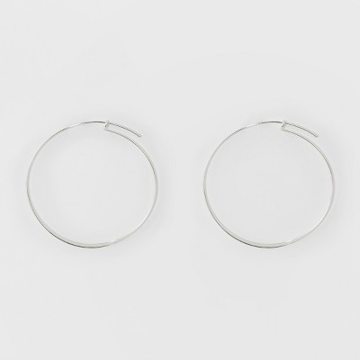 Large Thin Hoop Earrings - A New Day™ Silver | Target